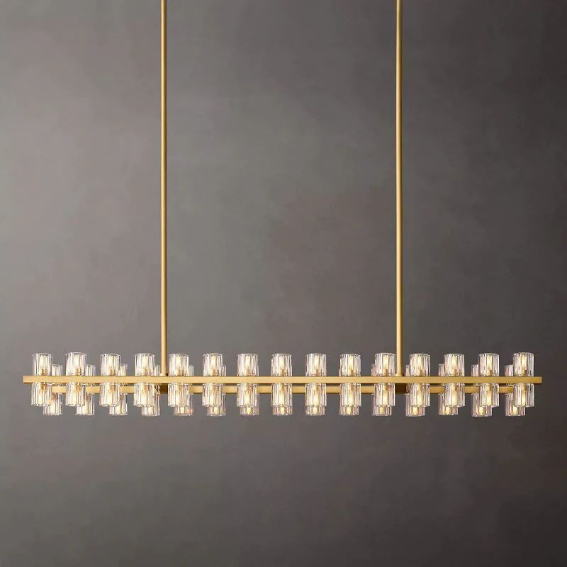 Akio Wine-Glass Rectangular Chandelier 54 inch detail view