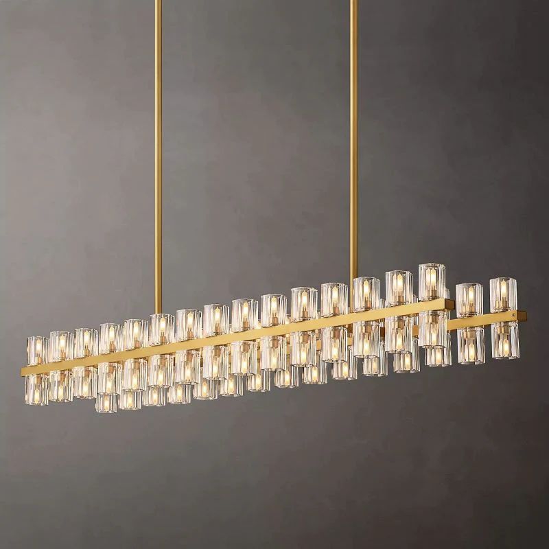 Akio Wine-Glass Rectangular Chandelier 54 inch detail view