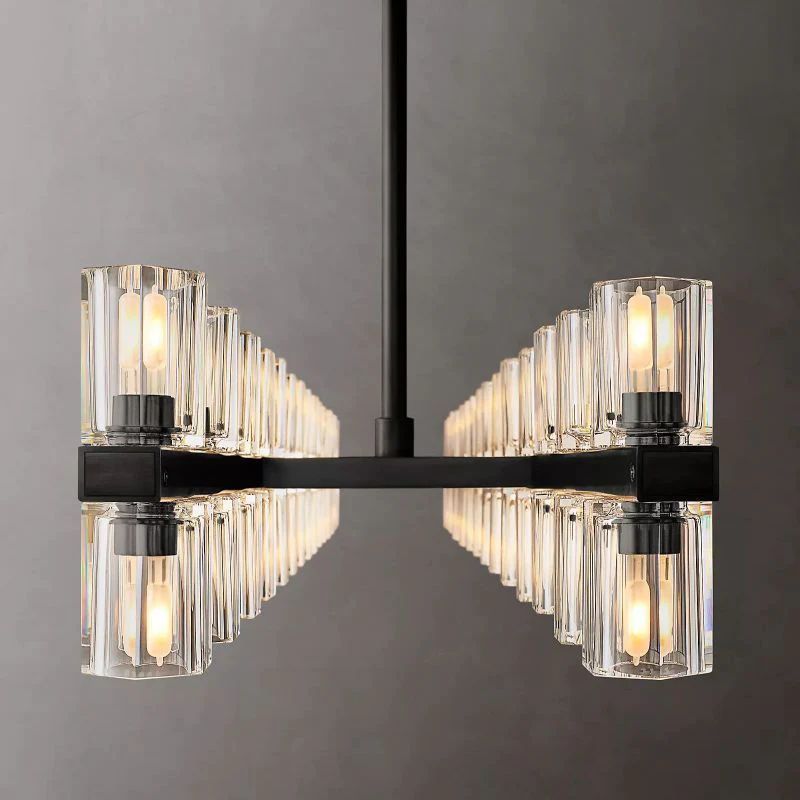 Akio Wine-Glass Rectangular Chandelier 54 inch detail view