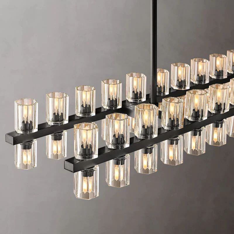 Akio Wine-Glass Rectangular Chandelier 54 inch detail view