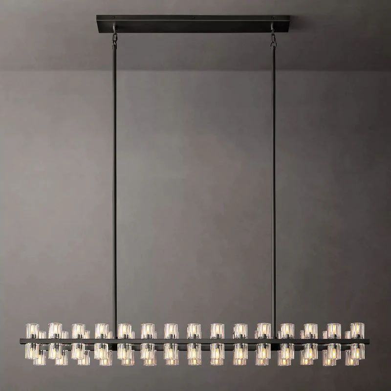 Akio Wine-Glass Rectangular Chandelier 54 inch detail view