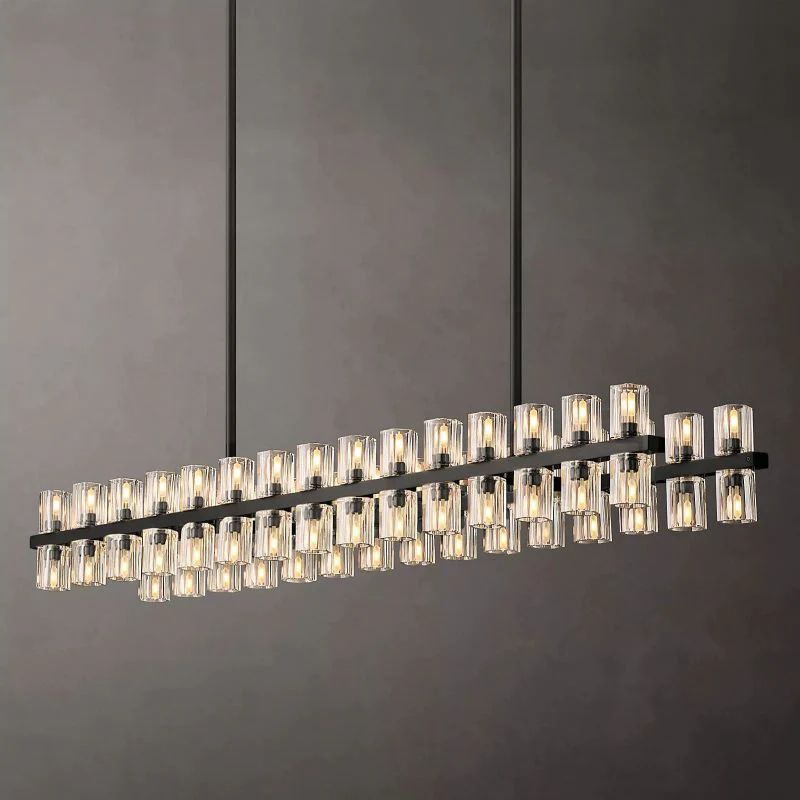 Akio Wine-Glass Rectangular Chandelier 54 inch detail view