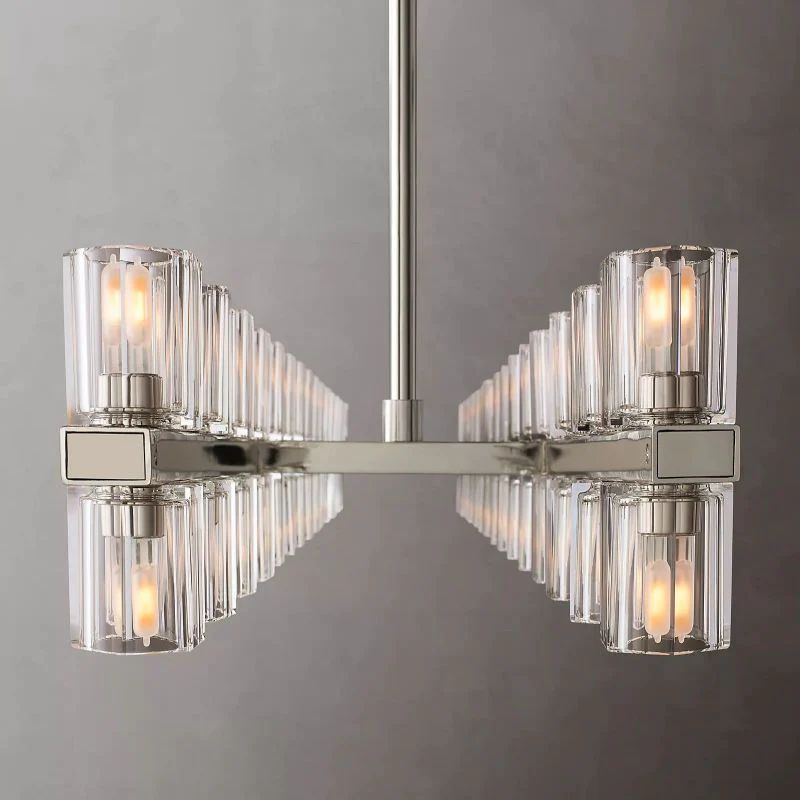 Akio Wine-Glass Rectangular Chandelier 54 inch detail view