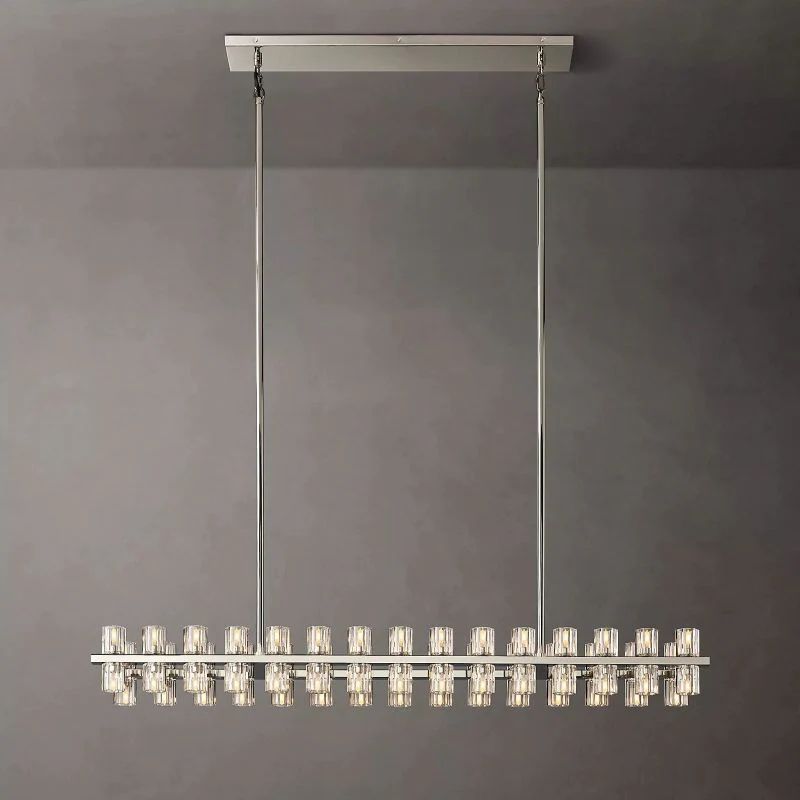 Akio Wine-Glass Rectangular Chandelier 54 inch detail view