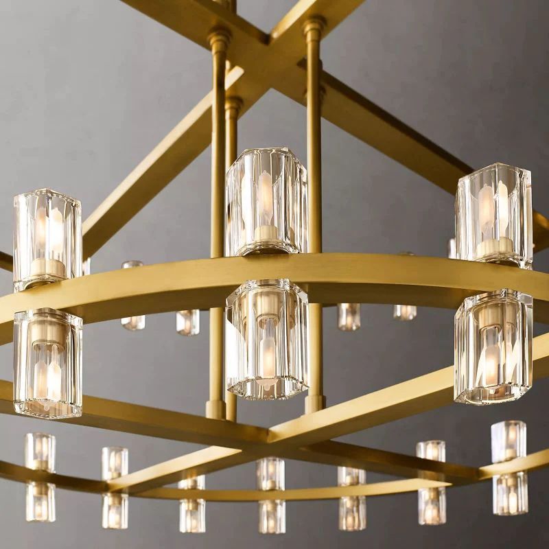 Akio Wine-Glass Round 2-Tier Chandelier 60 inch detail view