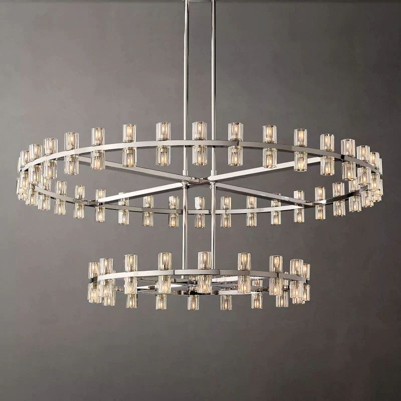 Akio Wine-Glass Round 2-Tier Chandelier 60 inch detail view