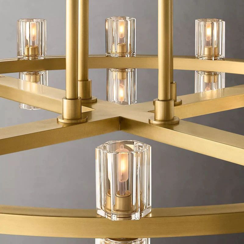 Akio Wine-Glass Round 2-Tier Chandelier 60 inch detail view