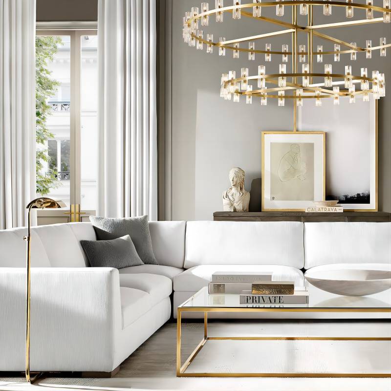 Akio Wine-Glass Round 2-Tier Chandelier 60 inch detail view