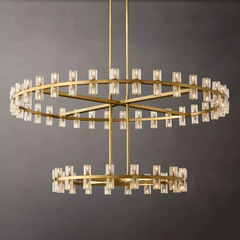 Akio Wine-Glass Round 2-Tier Chandelier 60 inch detail view