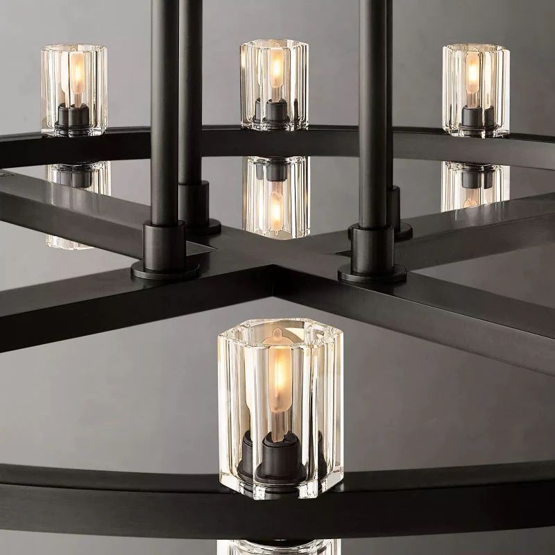 Akio Wine-Glass Round 2-Tier Chandelier 60 inch detail view