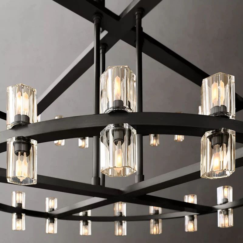Akio Wine-Glass Round 2-Tier Chandelier 60 inch detail view