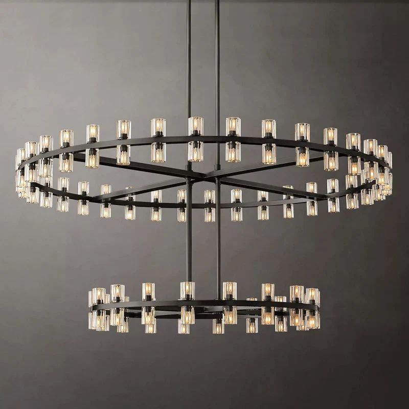 Akio Wine-Glass Round 2-Tier Chandelier 60 inch detail view