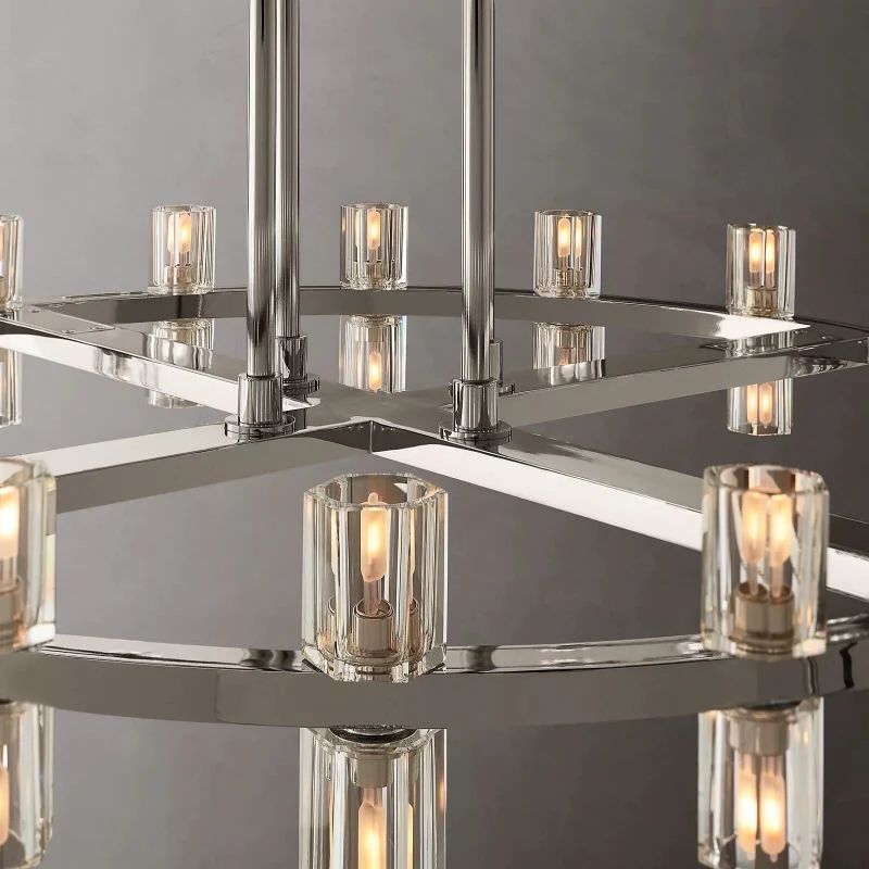 Akio Wine-Glass Round 2-Tier Chandelier 60 inch detail view