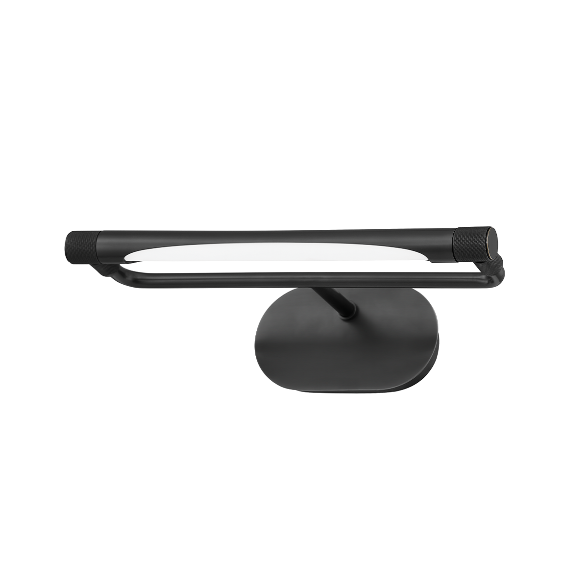 13-inch LED picture light with a dark finish and oval backplate