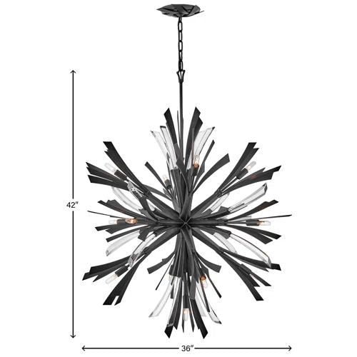 Bergamots 13 Lights Chandelier 42"H - detail 3