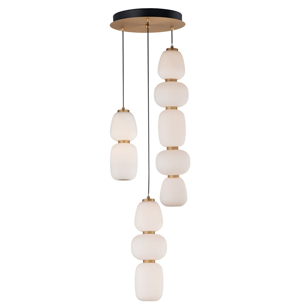 Soji 3-Light LED Pendant in glass