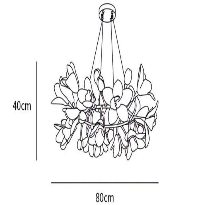Circular Blossom Ceramic Chandelier - detail 14
