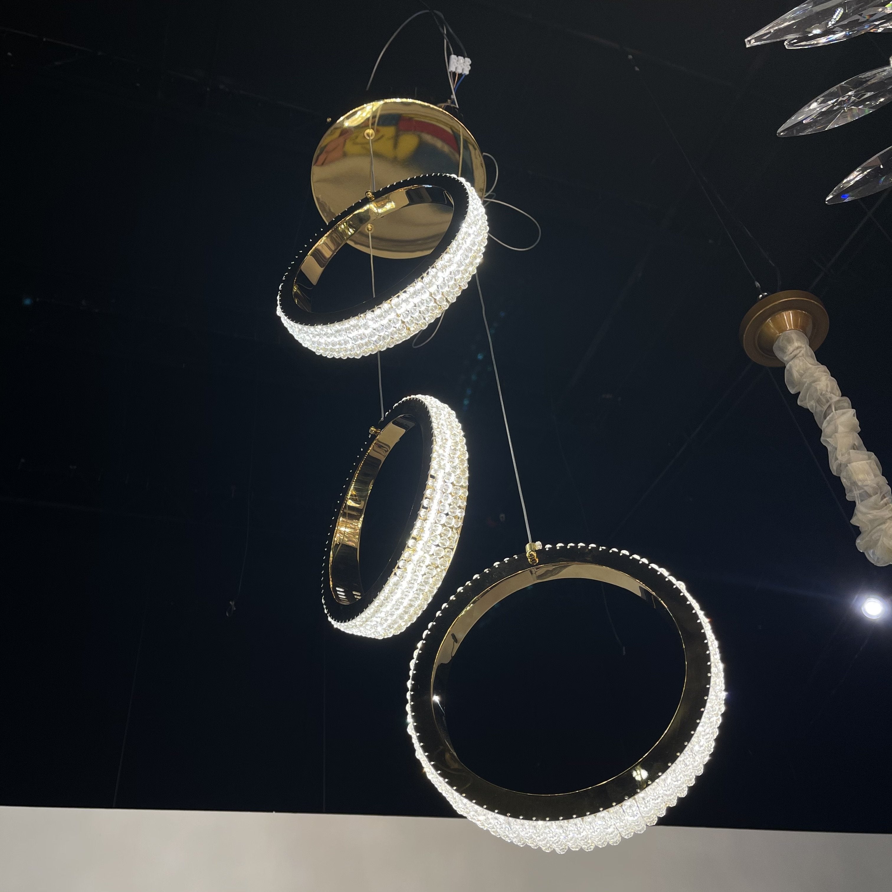 Anna Crystal Rings Foyer Pendant Chandelier - detail 4