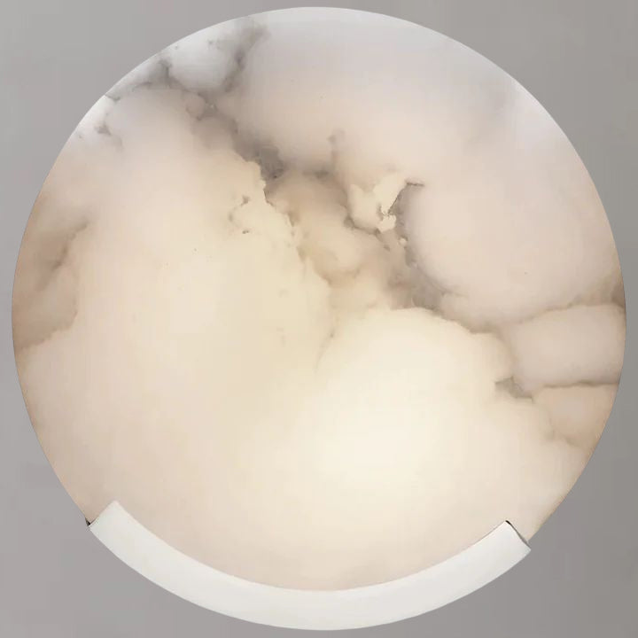 Alabaster Round Wall Sconce angled view