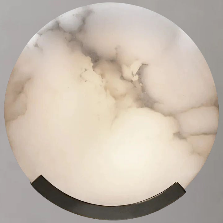 Alabaster Round Wall Sconce front view