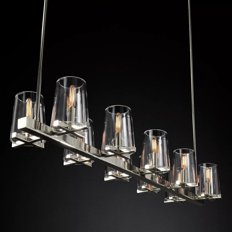 Kuseau Glass Linear Chandelier 49" - detail 3