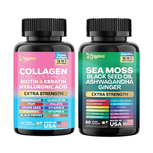 Zoyava™ Revitalize Your Radiance & Wellness: Sea Moss 16-in-1 Magic Moss & Cosmic Collagen Beauty Complex