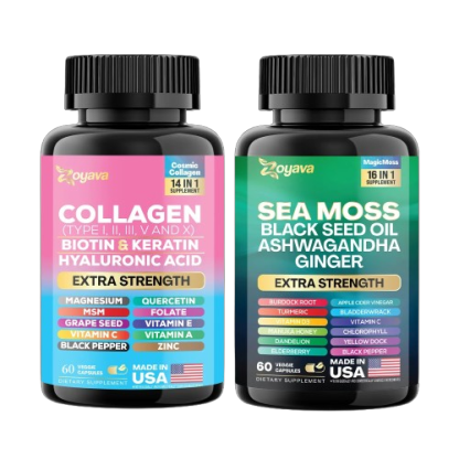 Zoyava™ Revitalize Your Radiance & Wellness: Sea Moss 16-in-1 Magic Moss & Cosmic Collagen Beauty Complex