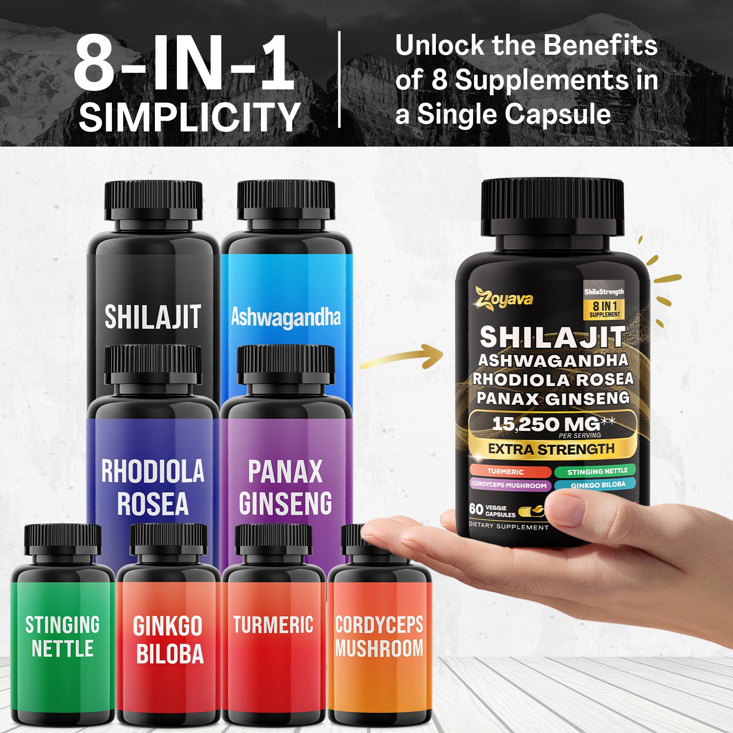 Vitality & Radiance Trio: Sea Moss Magic, Shilajit Power, & Cosmic Collagen Complex
