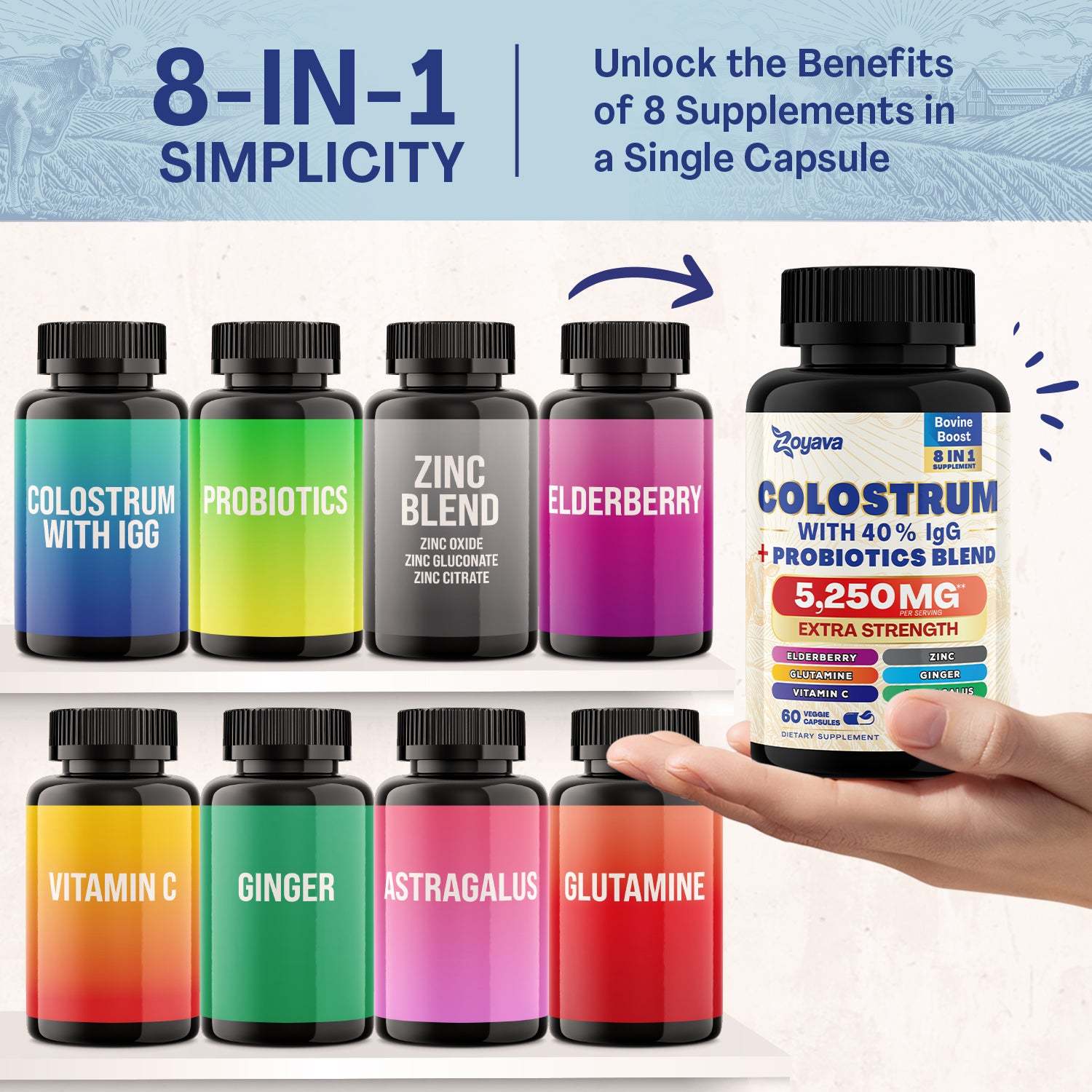 Radiant Beauty Trio- Bovine Colostrum Supplement 5250 MG, Sea Moss 16-in-1 Magic Moss Super Blend - 19,445MG, and Cosmic Collagen Beauty Complex - 64,000MCG