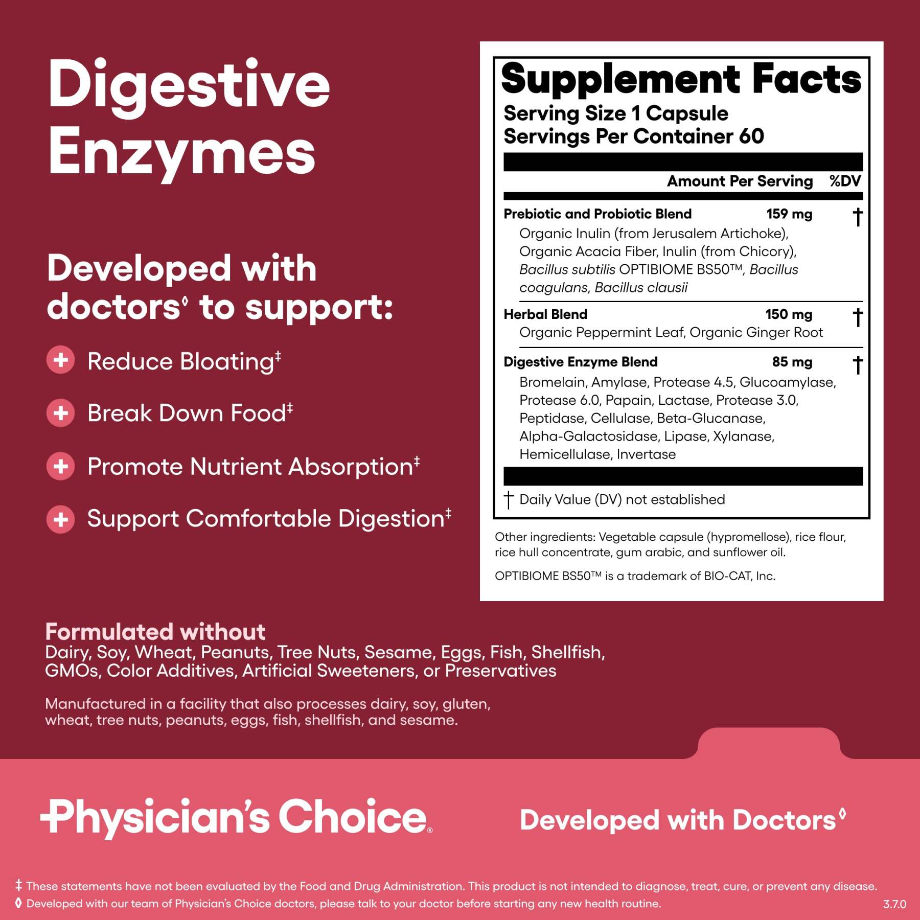 Physician's Choice Wellness Girly Stack:Feminine, Bloating & Gut Health Support with Vaginal Probiotic + 60 Billion Probiotic +Digestive Enzymes