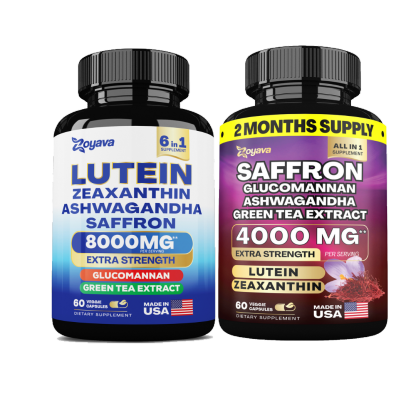 Zoyava™ Ultimate Bundle: SightShield Lutein and Zeaxanthin Supplements 8000 MG and Saffron ZestyZen Blend - 4,000MG