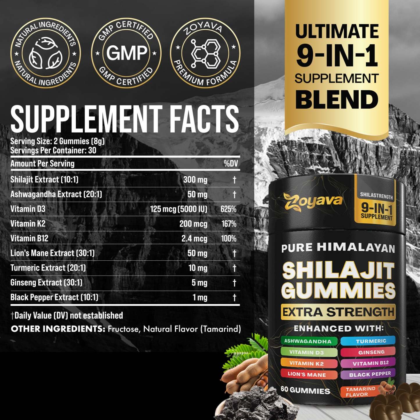Zoyava™ Multiple Wellness Shilajit 60 Gummies - Tamarind
