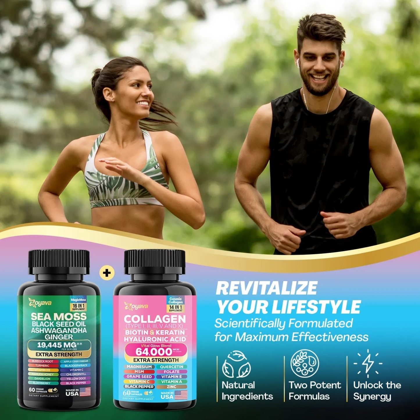 Zoyava™ Revitalize Your Radiance & Wellness: Sea Moss 16-in-1 Magic Moss & Cosmic Collagen Beauty Complex