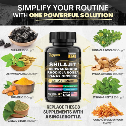 Zoyava™ Myo-lnositol, SeaMoss,& Shilajit Supplements -All-in-OneMultivitamin with Extra Strength ingredients