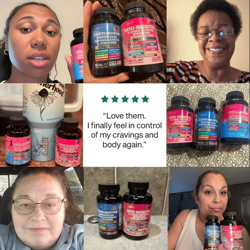 Zoyava™ She Shines Set - Ultimate Women's All-in-One Supplement with Corti-Soothe, Myo-Inositol, Collagen & Extra Strength Ingredients