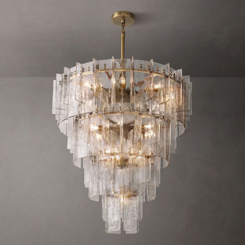 Lyon Clear Glass Tiered Round Chandelier 47"