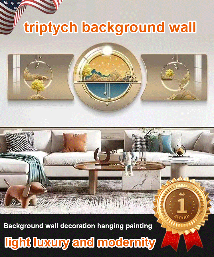 🔥Spring Sale-Light luxury modern triptych background wall-Gozemo
