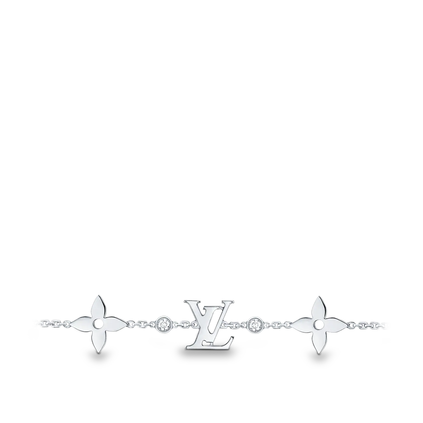 IDYLLE BLOSSOM MONOGRAM BRACELET, WHITE GOLD AND DIAMONDS Fashion Jewelry