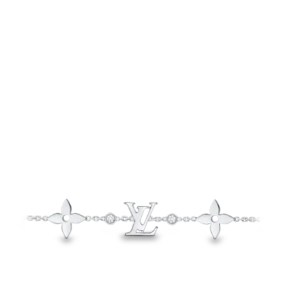 IDYLLE BLOSSOM MONOGRAM BRACELET, WHITE GOLD AND DIAMONDS Fashion Jewelry