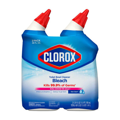 Clorox Toilet Bowl Cleaner, Rain Clean - 24 Ounces, Pack Of 2