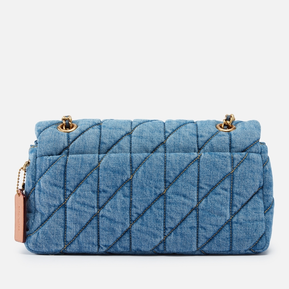 Tabby Shoulder Bag-Blue quilted denim