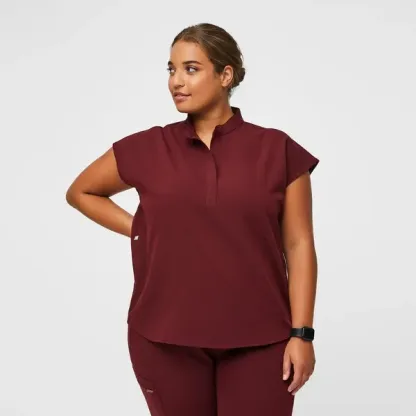 Rafaela Oversized Scrub Set--Burgundy