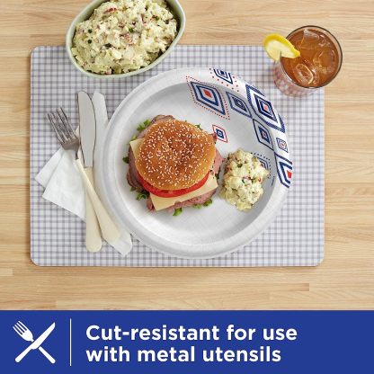 Dixie 10 Inch Paper Plates, Dinner Size Printed Disposable Plate, 204 Count (3 Packs of 68 Plates)