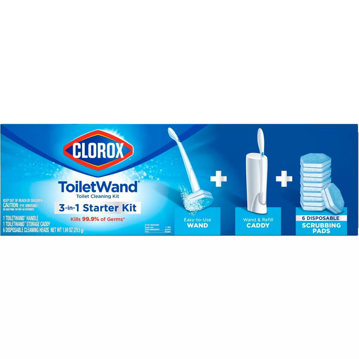 Clorox ToiletWand Disposable Toilet Cleaning System - ToiletWand Storage Caddy and 6 Refill Heads