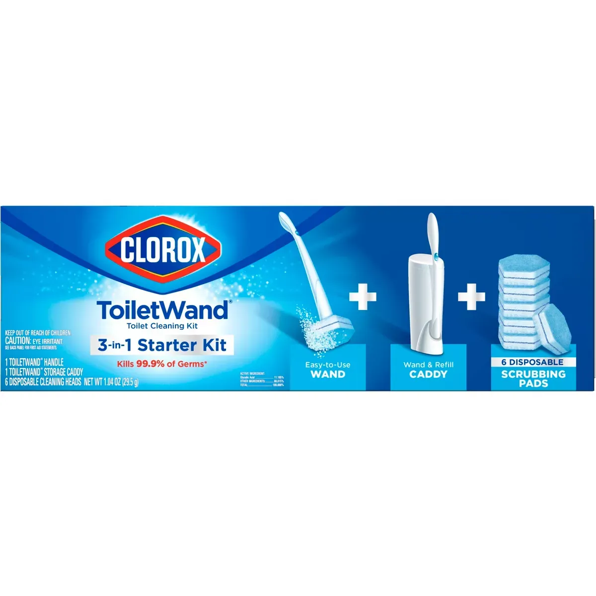Clorox ToiletWand Disposable Toilet Cleaning System - ToiletWand Storage Caddy and 6 Refill Heads