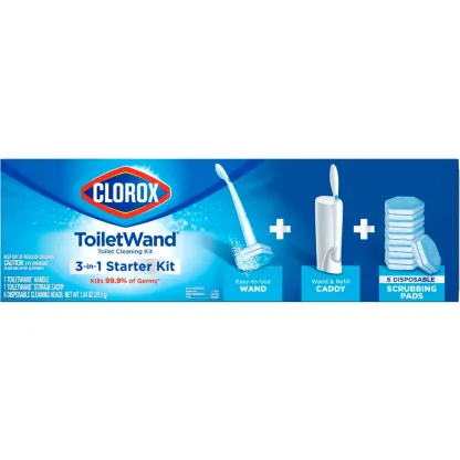 Clorox ToiletWand Disposable Toilet Cleaning System - ToiletWand Storage Caddy and 6 Refill Heads
