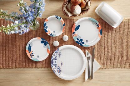 Dixie 10 Inch Paper Plates, Dinner Size Printed Disposable Plate, 204 Count (3 Packs of 68 Plates)