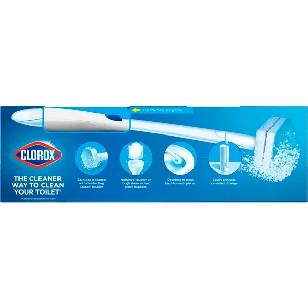 Clorox ToiletWand Disposable Toilet Cleaning System - ToiletWand Storage Caddy and 6 Refill Heads