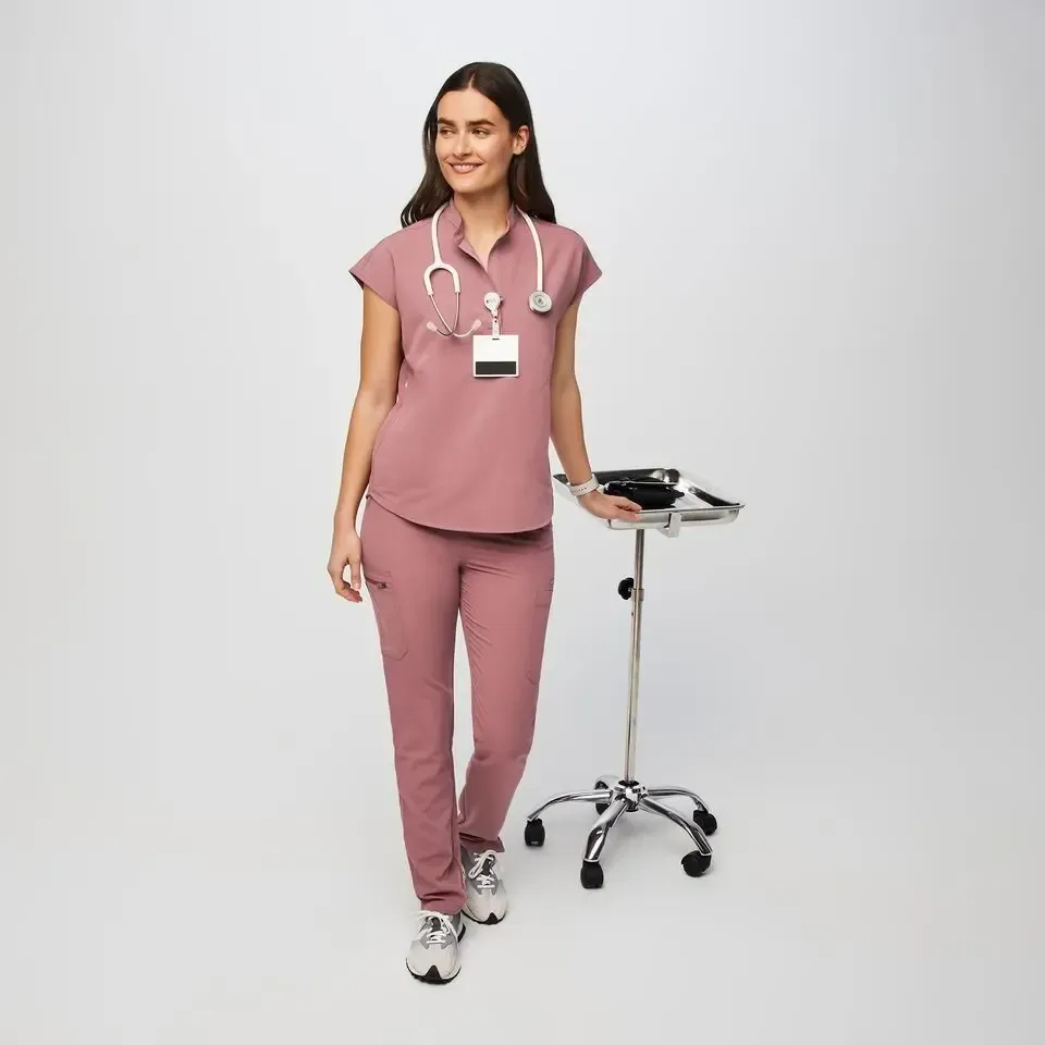 Rafaela Oversized Scrub Set--Burgundy