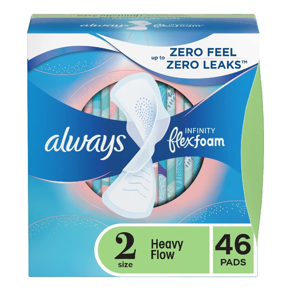 Always Infinity Flexfoam Pads For Women - Super Absorbency, 16 Ct